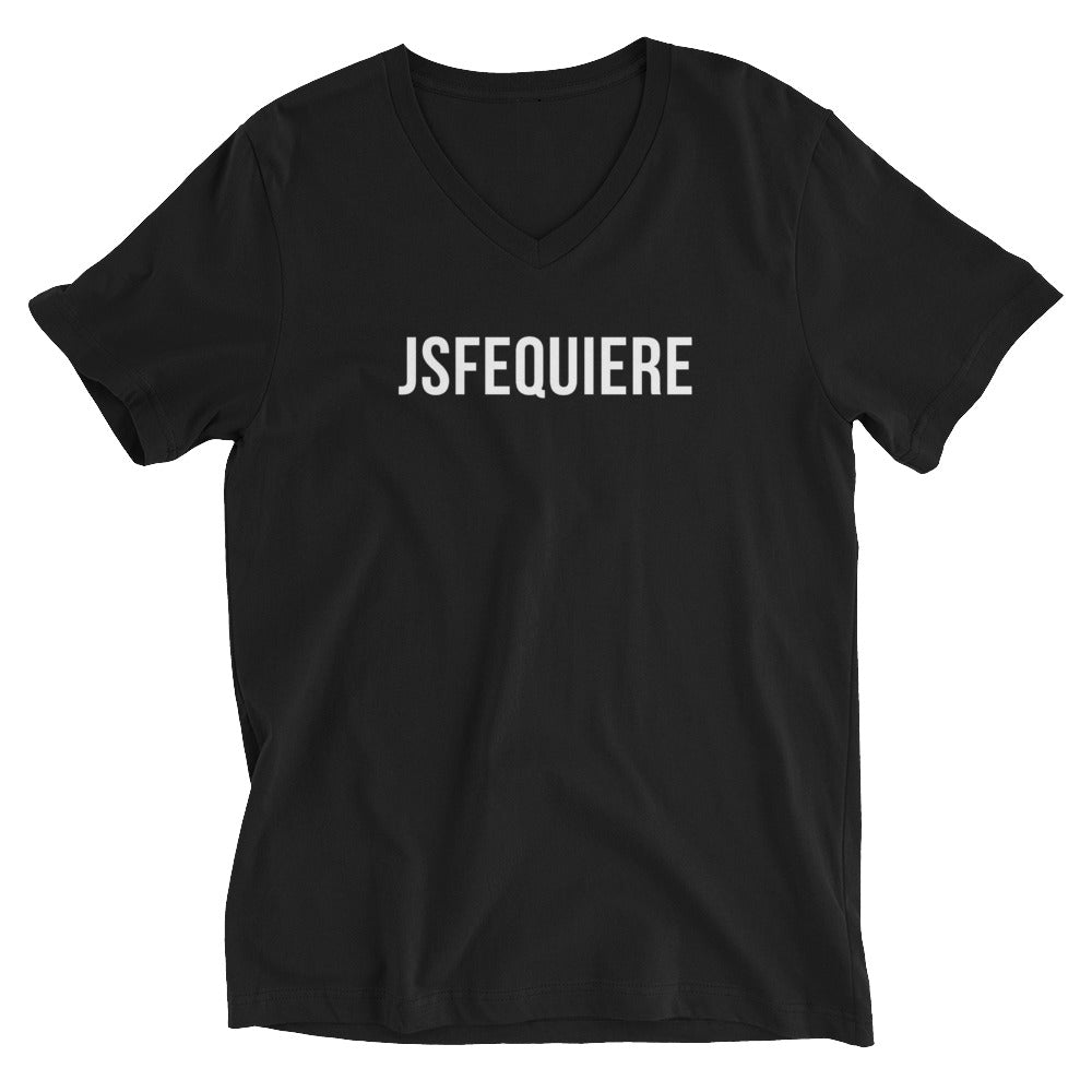JSFEQUIERE-Unisex Short Sleeve V-Neck T-Shirt (black)